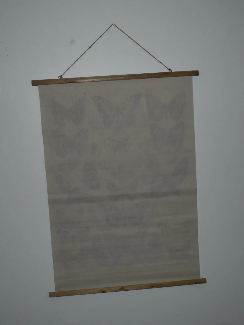 Butterfly Moth Large Linen Canvas Scroll Tapestry Boho Cottagecore Wall Decor